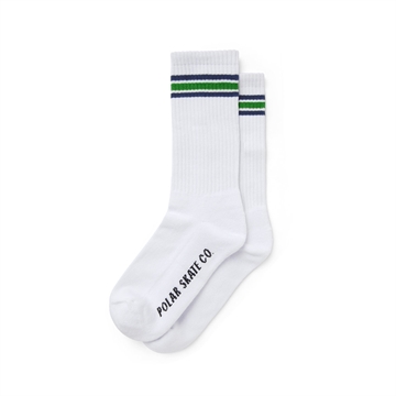Polar Skate Co Stripe Socks - White / Blue / Green